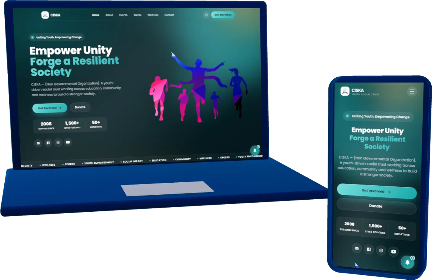 CISKA website shown on a laptop and a phone